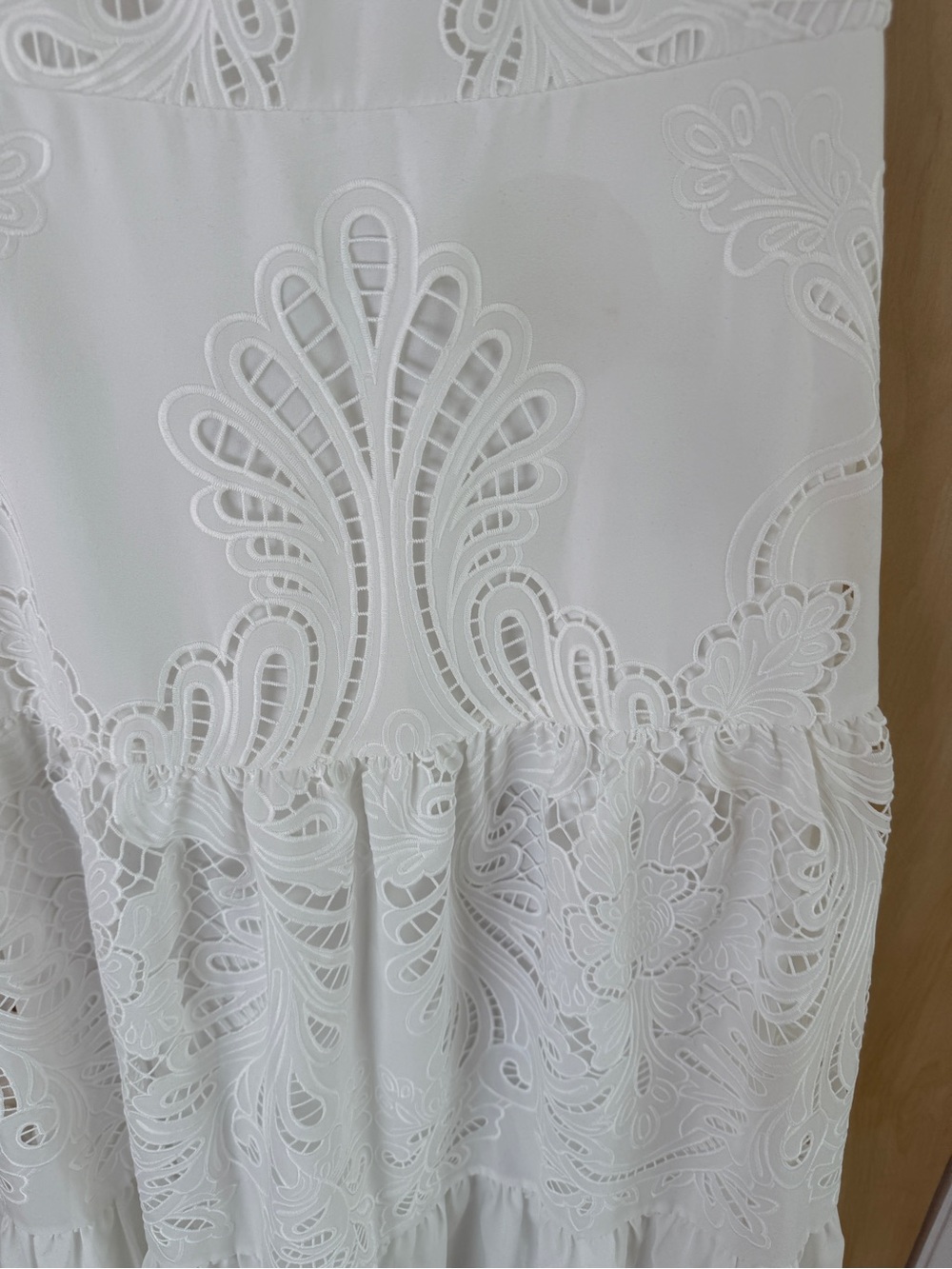 Shoshanna Soren White Medallion Geometric Lace Maxi Dress Size 6 - Picture 9 of 15